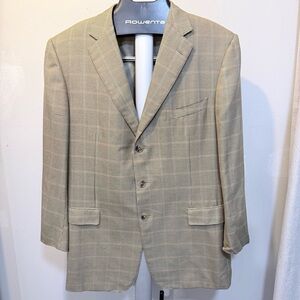 Ermenegildo Zegna Beige Checkered Blazer